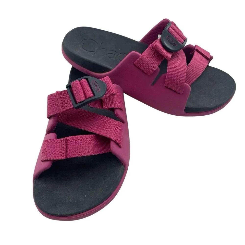 Chaco Chillos Slide Kids Junior Size‎ 1 Sport Sandals Magenta Pink JCH180316